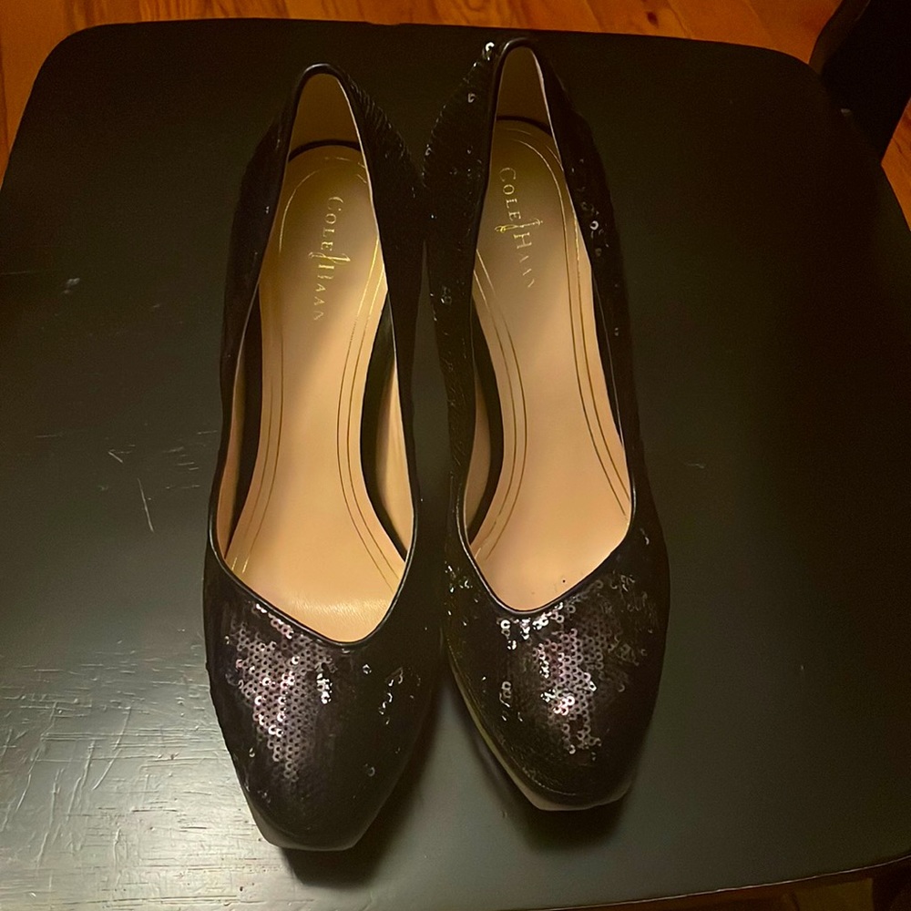 Cole Haan sequence black platform high heels size 8.5 gently worn